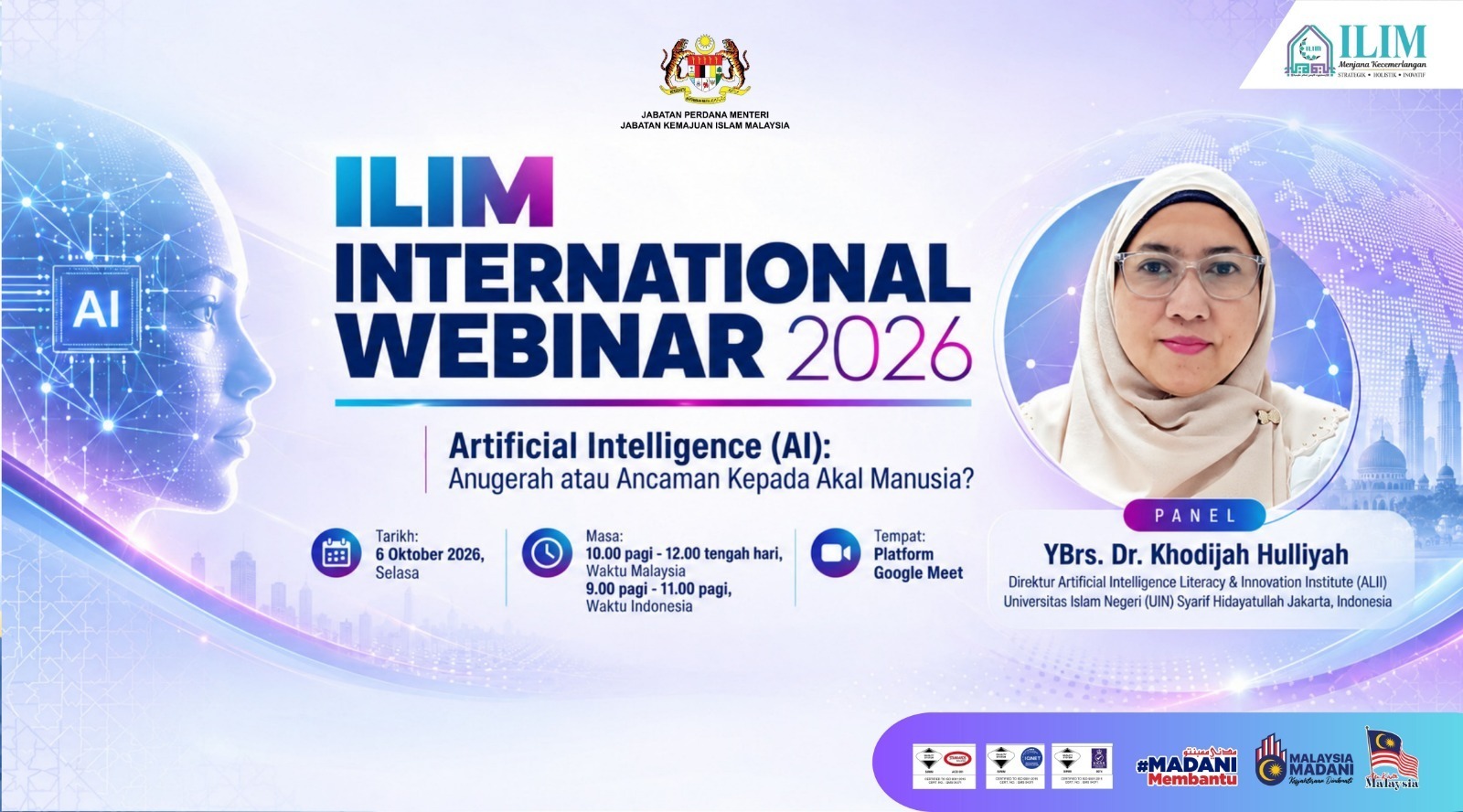 Banner Kursus International Webinar 2026: “Artificial Intelligence (AI): Anugerah Atau Ancaman Kepada Akal Manusia?”